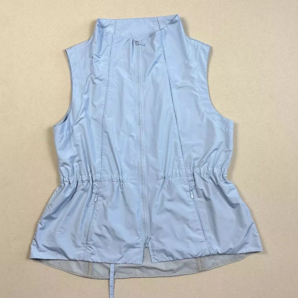 Lafayette 148 NY Women’s Size L Light Blue Sleeveless Vest Cinched Waist Elegant